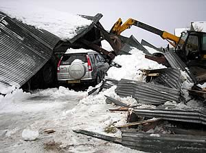 Almost 3000 farm buildings across Scotland collapsed under the weight of snow and ice.