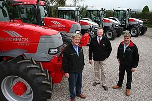 Will (left) and David Charnley (right) with Barry Ward, McCormick area manager for the north-west.