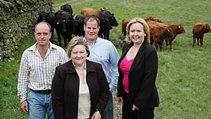 Left to right, farmer James Dixon of Kitcrag, Lowri Williams, project officer, Paul Capstick chairman of the North West Stabiliser project, and Donna Lowis of Food North West (Formerly North West Food Alliance).