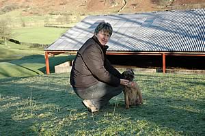 Christine Booth with the roofed midden