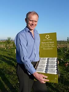 Dave Brass with a box of Natures Nest Eggs