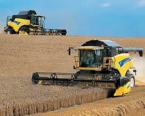 New Holland wheat harvesting
