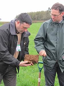 Charlie Morgan and Duchy College Farm Manager James Coumbe