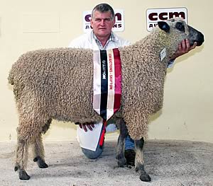 Mark Elliott with his Skipton Wensleydale champion