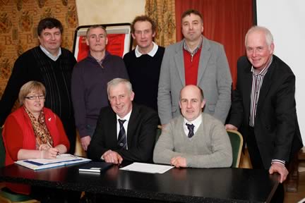 Seated, from left, secretary Libby Young, chairman Ivan Gordon, and vice chairman Jason Edgar. Standing, from left, are executive committee members Alan Cleland, Basil Dougherty, James Martin, Andrew Craig, and Jim Ervine.