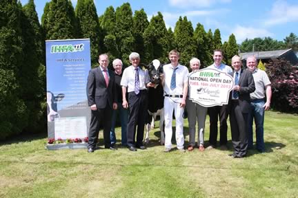 L-R: John O'Donovan, FBD, Gerard Allen, Allen Nutrition, Richard Helen, Jason Helen at Halter, John O'Flynn, IHFA President, James White, Lisavaird Coop, Charles Gallagher, CEO IHFA, John Beechinor, Clona Dairies