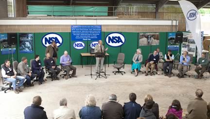 Sir Jim Paice (centre) opens the event, flanked by those involved in the Open Forum
